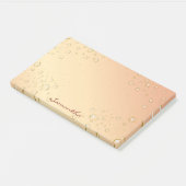 Roos gouden gradiënt beluistert leuke meisjesnaam post-it® notes (Schuin)