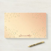 Roos gouden gradiënt beluistert leuke meisjesnaam post-it® notes (Op bureau)