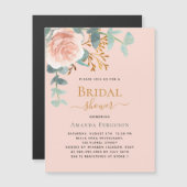 Roos gouden groen perzik luxe Vrijgezellenfeest Magnetische Uitnodiging (Voorkant / Achterkant)