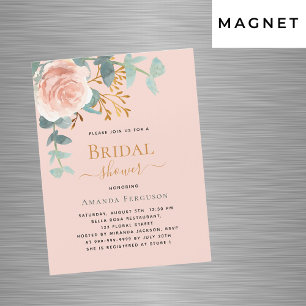 Roos gouden groen perzik luxe Vrijgezellenfeest Magnetische Uitnodiging