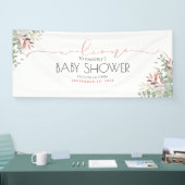 Roos Gouden Groene takken Baby shower Banner (Beurs)