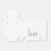 Roos gouden gunst dozen, liefde, glitter lettertyp bedankdoosjes (Uitgevouwen)