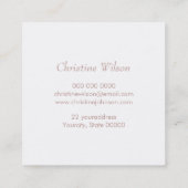 roos gouden haarstylist iconen op marmer vierkante visitekaartje (Achterkant)