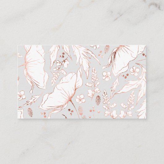 Roos Gouden Hand getrokken Wildbloemen Bruiloft De Informatiekaartje (Achterkant)