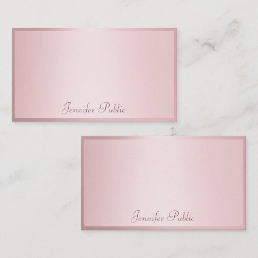 Roos Gouden Hand Script Elegant Modern Sjabloon (Voorkant / Achterkant)