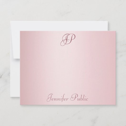 Roos Gouden Hand Script Monogrammed Sjabloon (Voorkant)