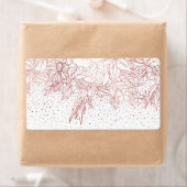 Roos gouden handgetekende florale doodles en confe etiket (Insitu)