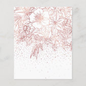 Roos gouden handgetekende florale doodles en confe flyer (Achterkant)