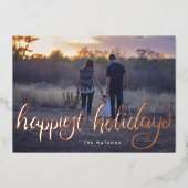 roos gouden handschrift folie feestdagenkaart (Voorkant)