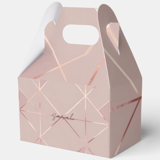 Roos gouden handvat geschenkdoos bedankdoosjes (Achterkant)