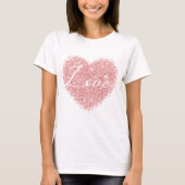 Roos gouden hart liefde Valentijnsdag vrouwen T-shirt (Voorkant)