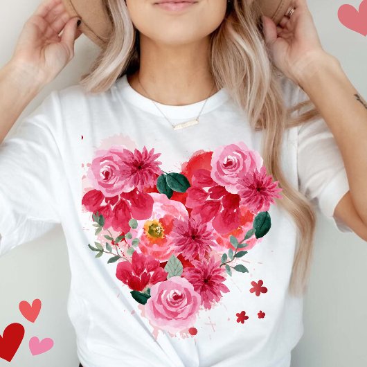 Roos gouden hart liefde Valentijnsdag vrouwen T-shirt