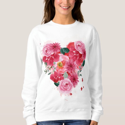 Roos gouden hart liefde Valentijnsdag vrouwen Trui (Voorkant)