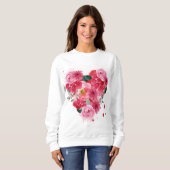 Roos gouden hart liefde Valentijnsdag vrouwen Trui (Voorkant volledig)