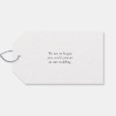 Roos Gouden Hart Modern Script Elegante bruiloft Cadeaulabel (Achterkant Horizontaal)