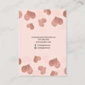 Roos gouden hart roze sieraden oorbel display visitekaartje (Achterkant)