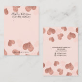 Roos gouden hart roze sieraden oorbel display visitekaartje (Voorkant / Achterkant)