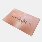 Roos gouden harten deurmat (Schuin)