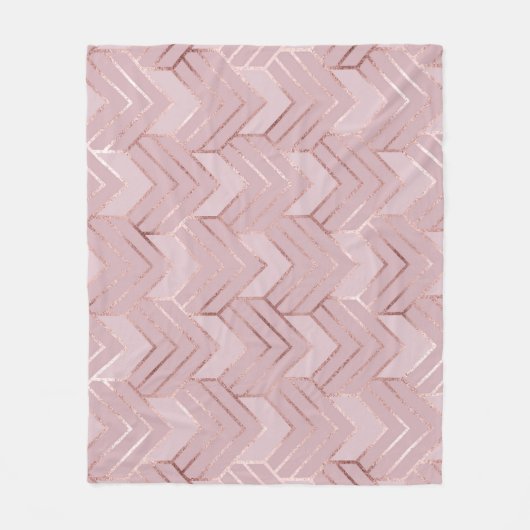 Roos gouden harten glitterpatroon. fleece deken (Voorkant)