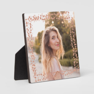 Roos gouden harten rand foto fotoplaat