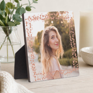 Roos gouden harten rand foto fotoplaat
