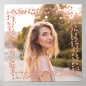 Roos gouden harten rand foto poster (Voorkant)