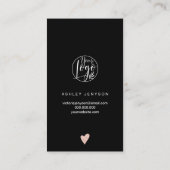 Roos gouden hartslag zwarte logo qr-codevolgorde b visitekaartje (Achterkant)