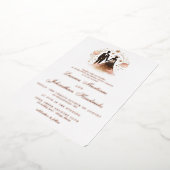 Roos gouden hemelse bruiloft folie uitnodiging (Gedraaid)