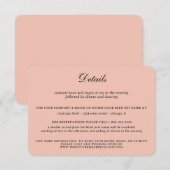 Roos gouden hemelse bruiloft informatiekaartje (Voorkant / Achterkant)