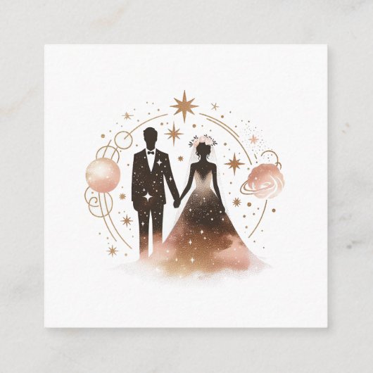 Roos gouden hemelse bruiloft informatiekaartje (Achterkant)