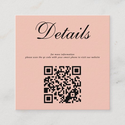 Roos gouden hemelse bruiloft informatiekaartje (Voorkant)