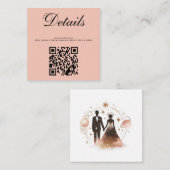 Roos gouden hemelse bruiloft informatiekaartje (Voorkant / Achterkant)