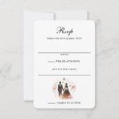 Roos gouden hemelse bruiloft RSVP kaartje (Voorkant)