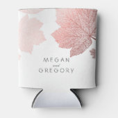 Roos gouden herfst bladeren wit elegante bruiloft blikjeskoeler (Voorkant)