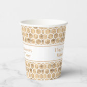 Roos gouden honingraat modern clean party papieren bekers (Rechts)