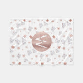 Roos gouden ijs Schaatsen Blush roze schaatsen Mon Fleece Deken (Voorkant (Horizontaal))