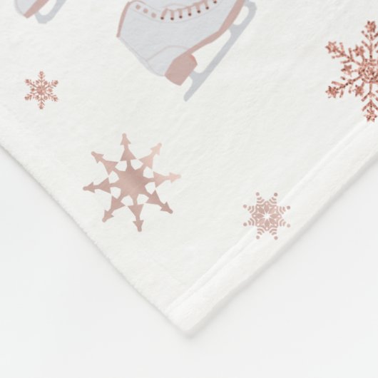 Roos gouden ijs Schaatsen Blush roze schaatsen Mon Fleece Deken (Hoek)