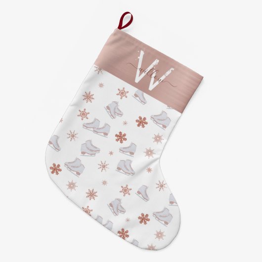 Roos gouden ijs Schaatsen Blush roze schaatsen Mon Grote Kerstsok (Voorkant (Hangend))