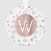 Roos gouden ijs Schaatsen Blush roze schaatsen Mon Ornament (achterkant)