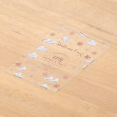 Roos gouden ijs Schaatsen Blush roze schaatsen Ver Acryl Uitnodigingen (Laagn)