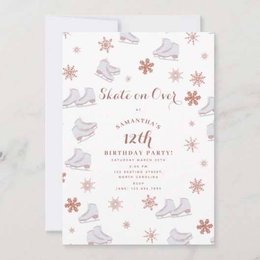 Roos gouden ijs Schaatsen Blush roze schaatsen Ver Kaart (Voorkant)