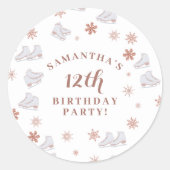 Roos gouden ijs Schaatsen Blush roze schaatsen Ver Ronde Sticker (Voorkant)