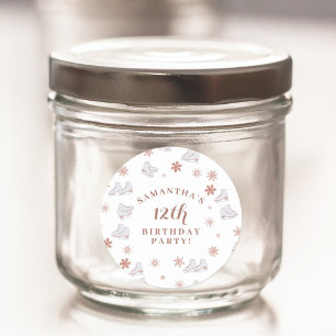 Roos gouden ijs Schaatsen Blush roze schaatsen Ver Ronde Sticker