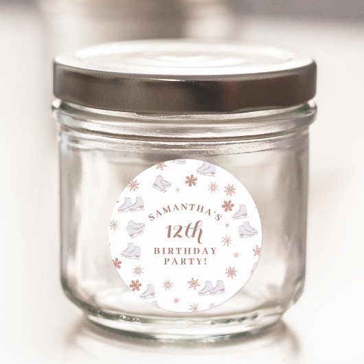 Roos gouden ijs Schaatsen Blush roze schaatsen Ver Ronde Sticker