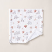 Roos gouden ijspatroon Blush roze schaatspatroon S Bad Handdoek (Wasdoekje)