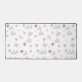 Roos gouden ijspatroon Blush roze schaatspatroon S Bureaumat (Voorkant)