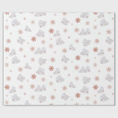 Roos gouden ijspatroon Blush roze schaatspatroon S Cadeaupapier (Vlak)