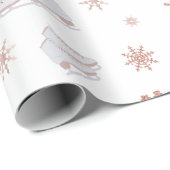 Roos gouden ijspatroon Blush roze schaatspatroon S Cadeaupapier (Rol Hoek)