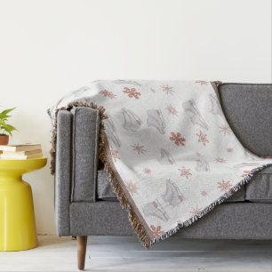 Roos gouden ijspatroon Blush roze schaatspatroon S Deken