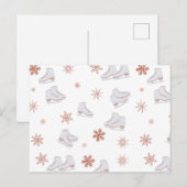 Roos gouden ijspatroon Blush roze schaatspatroon S Feestdagenkaart (Voorkant / Achterkant)